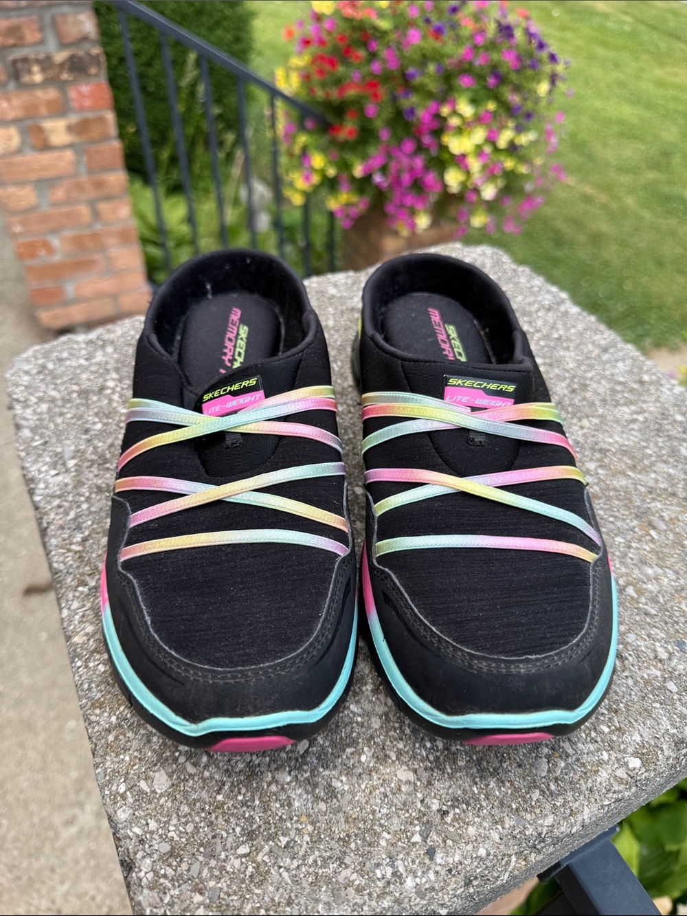 Skechers Womens Air Streamer Memory Foam Slip On Athletic Shoes Mules size 8 - Picture 2 of 10